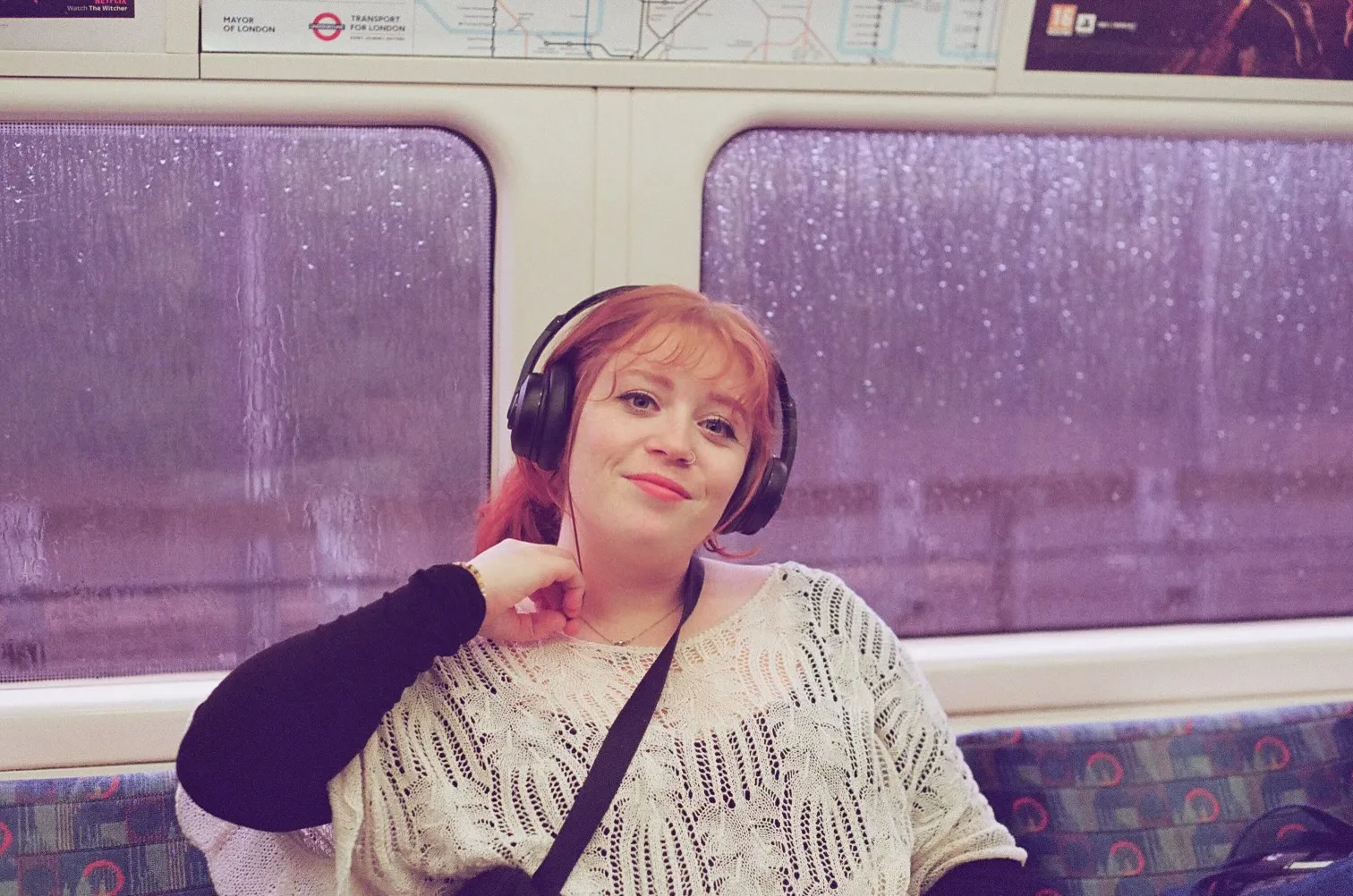 Casey Ingraham rides the tube while in London. 