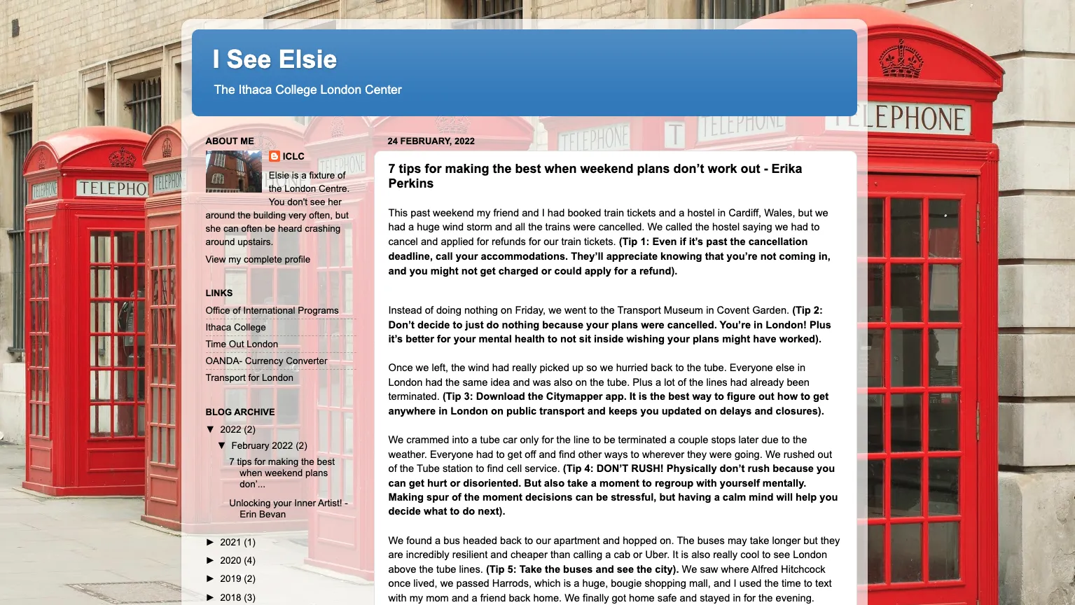 Screenshot of blogspot