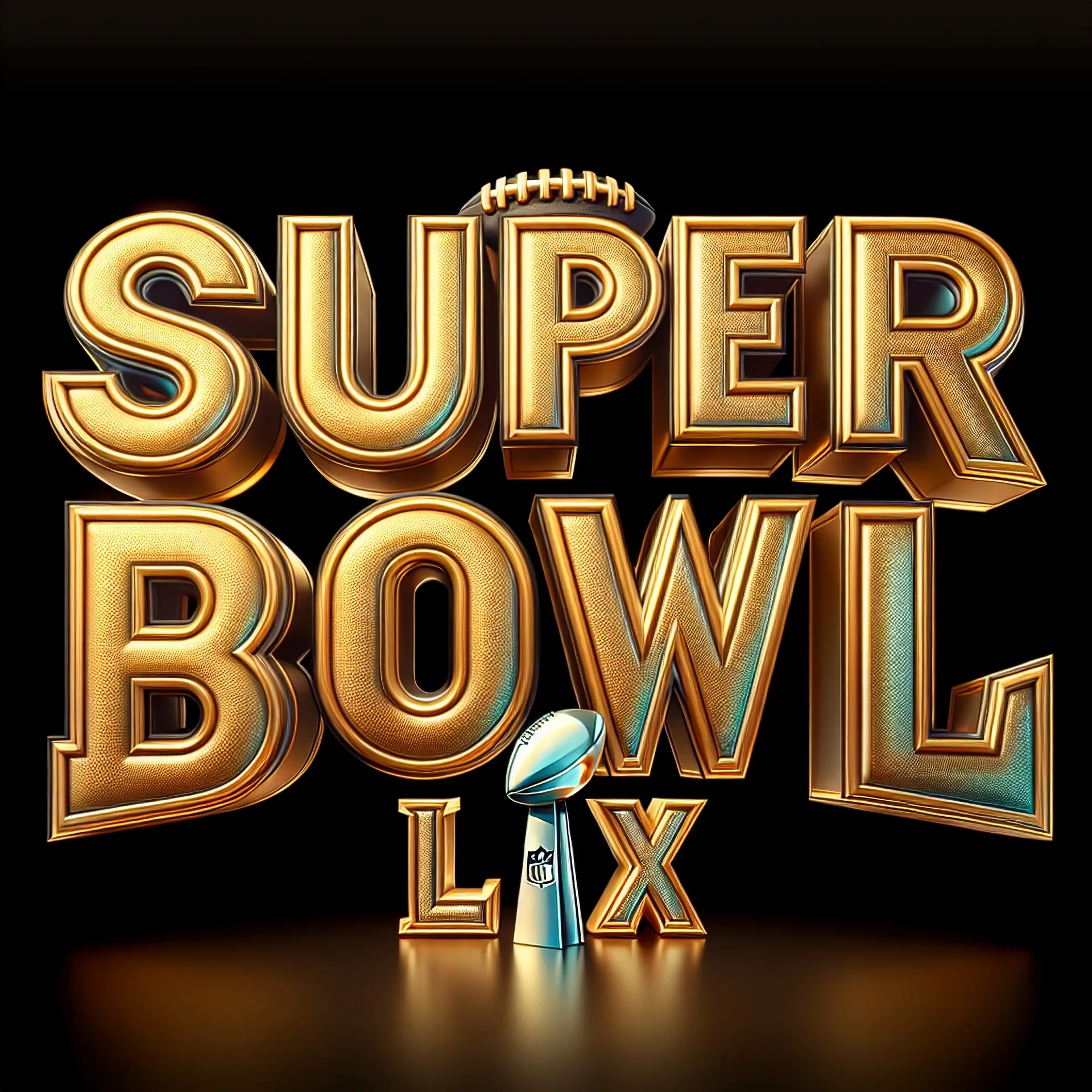 Super Bowl LIX logo with trophy