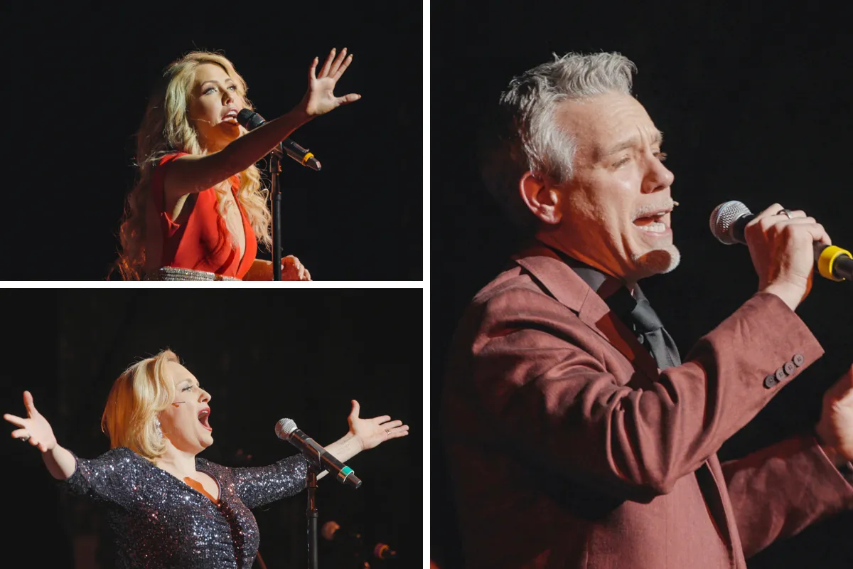 Broadway legends perform A Girl I Know. Top Left: Chloe Lowrey; Bottom Left: Haley Swindal and Right: Adam Pascal