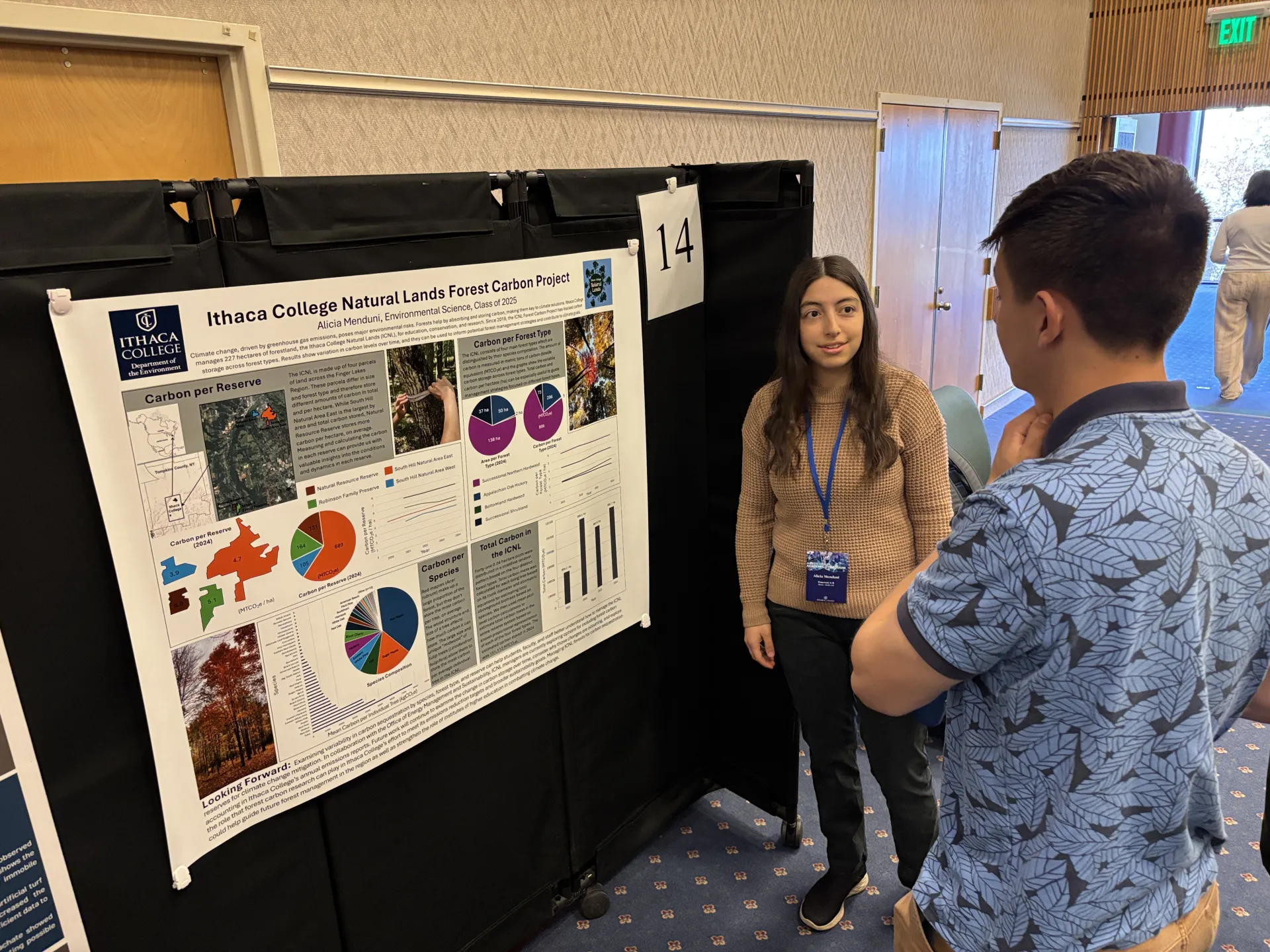 Portrait of Alicia Menduni presenting at the James J. Whalen Academic Symposium
