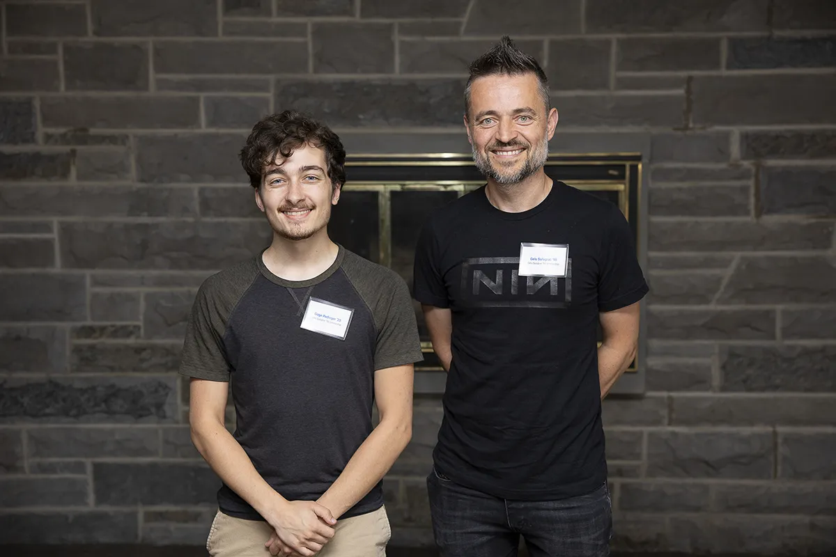Gage Redinger ’25 and Gelu Sulugiuc ’98