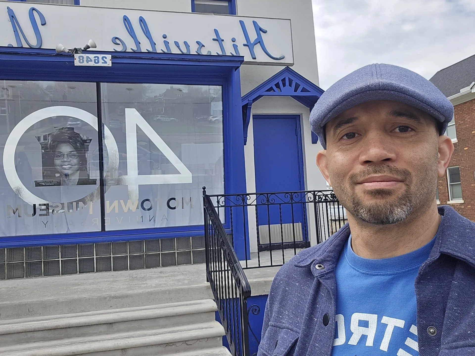 Derek Adams standing in front of the Motown Museum in Detroit, MI