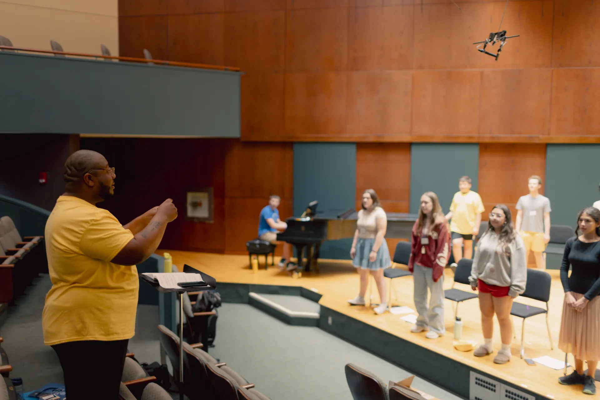 campers working witn an instructor