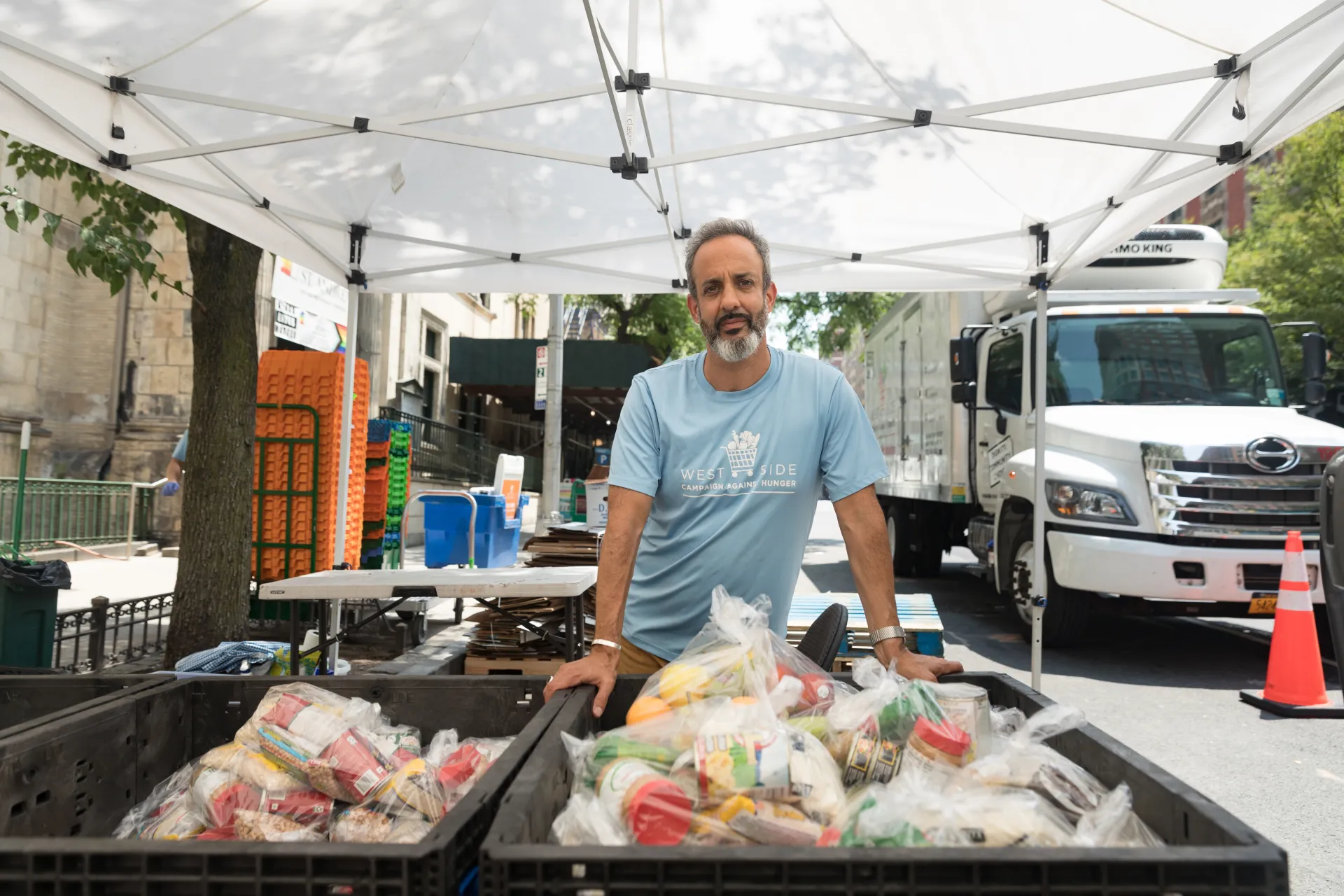 Greg Silverman with fresh foods.