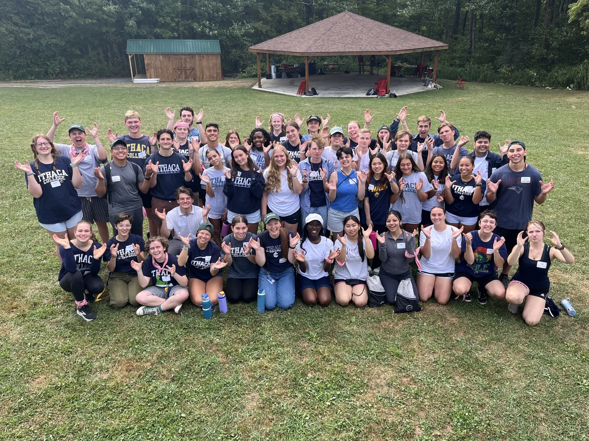 Leadership Scholars posing in a field.