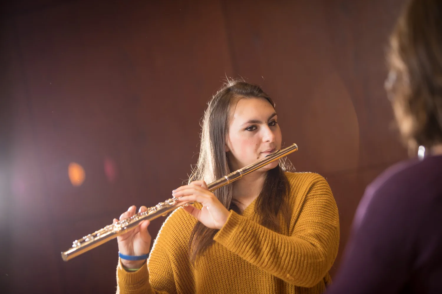students rehearsing together