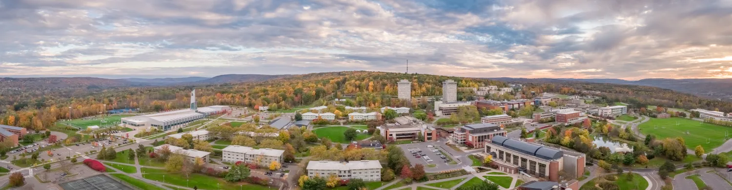 Ithaca College campus aerial view