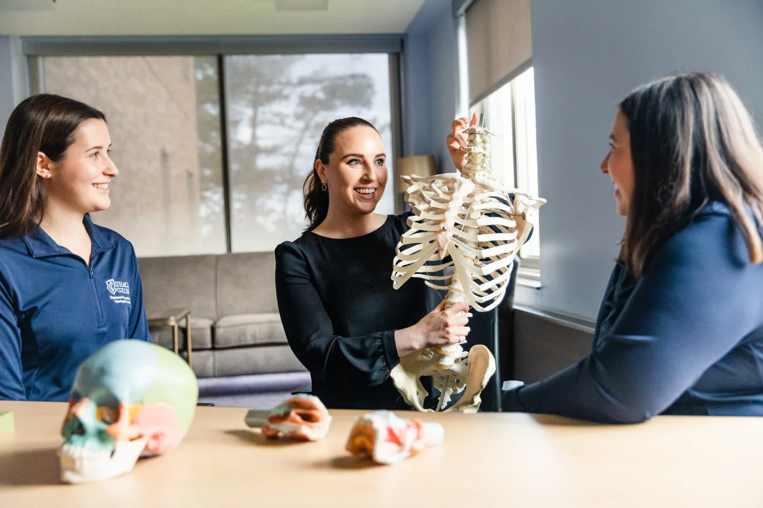 Student shows off Mr. Bones