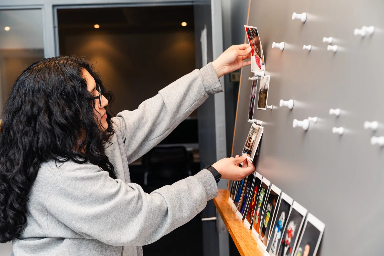 Student reviews their images after processing