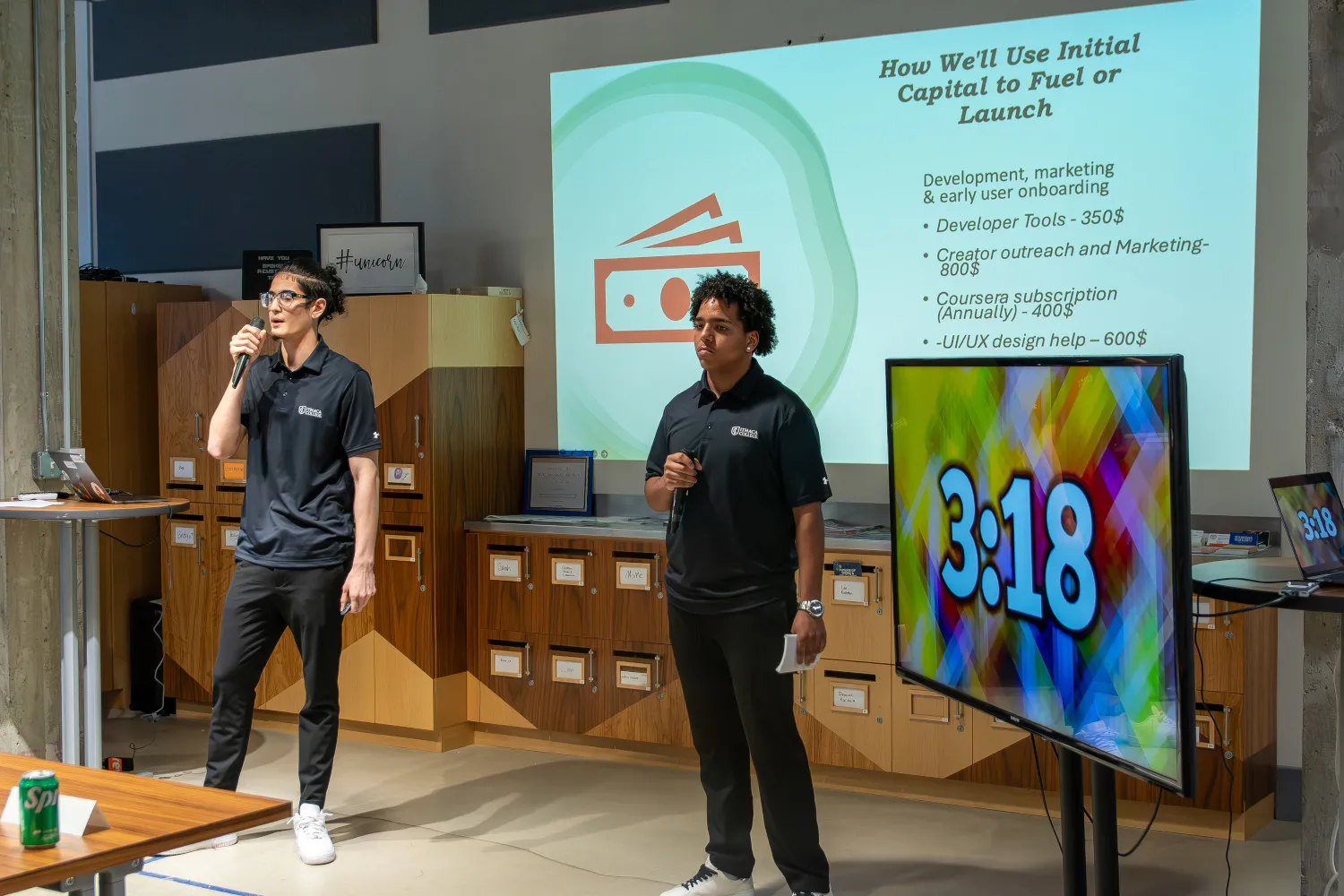 students present their business ideas