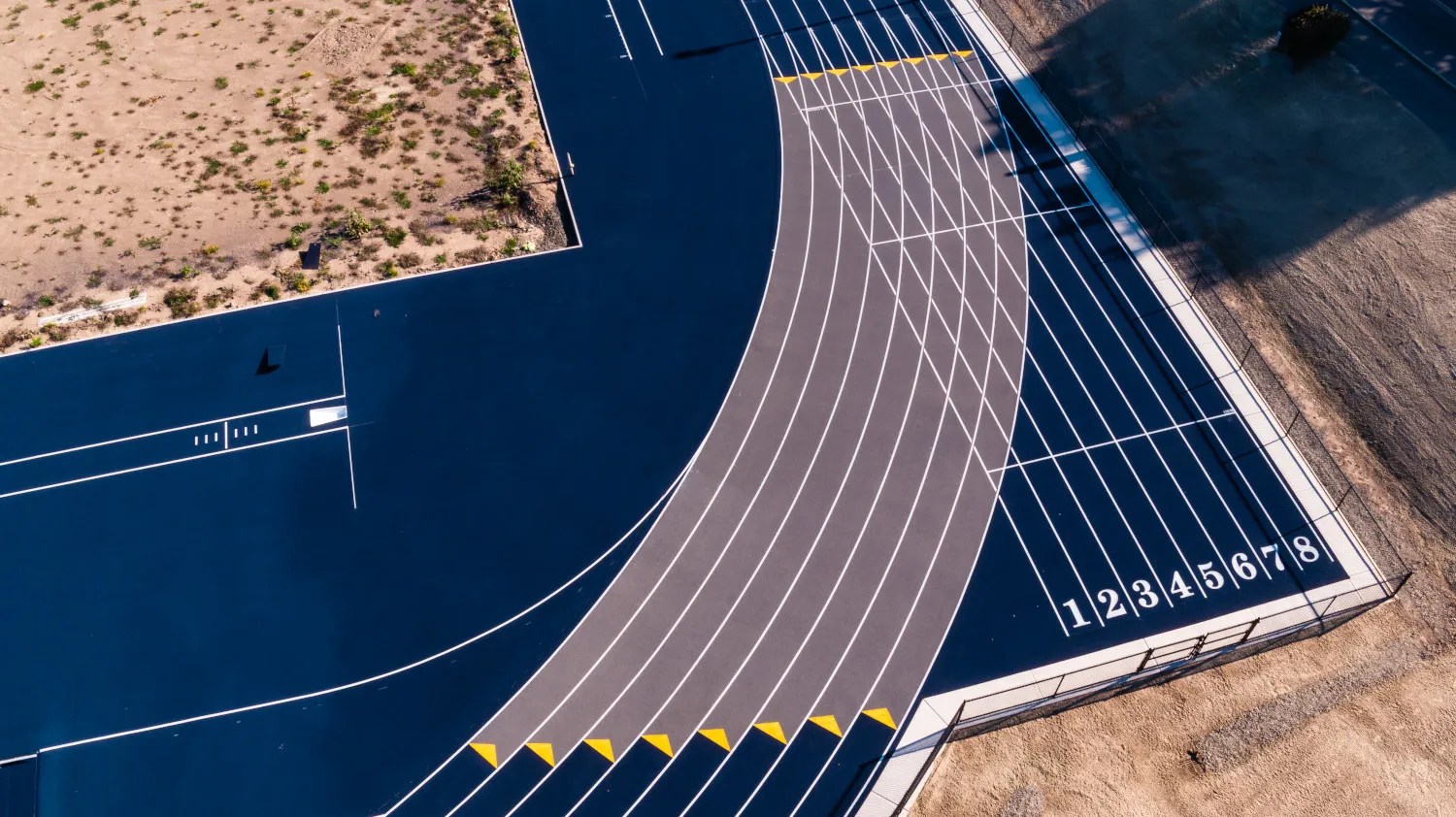 An aerial view of a track.
