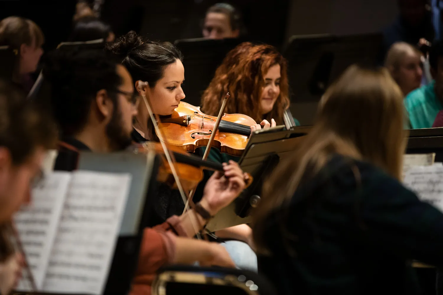 students in rehearsal