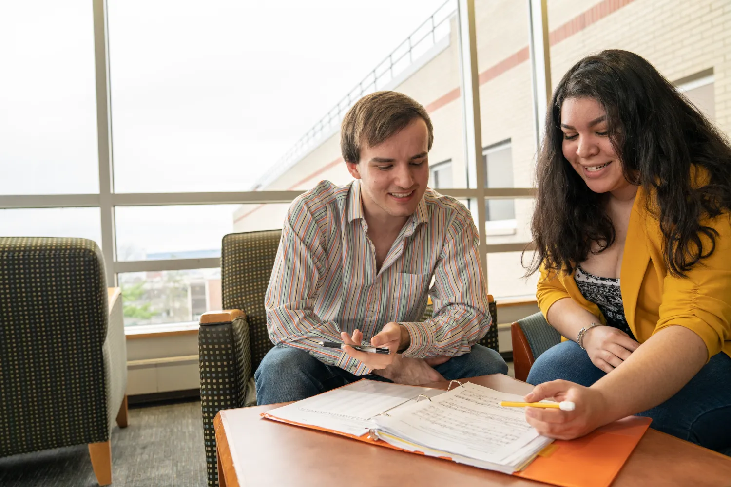 students studying in McHenry Lobby