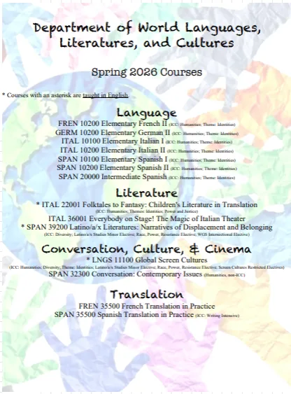 Courses for Spring 2026