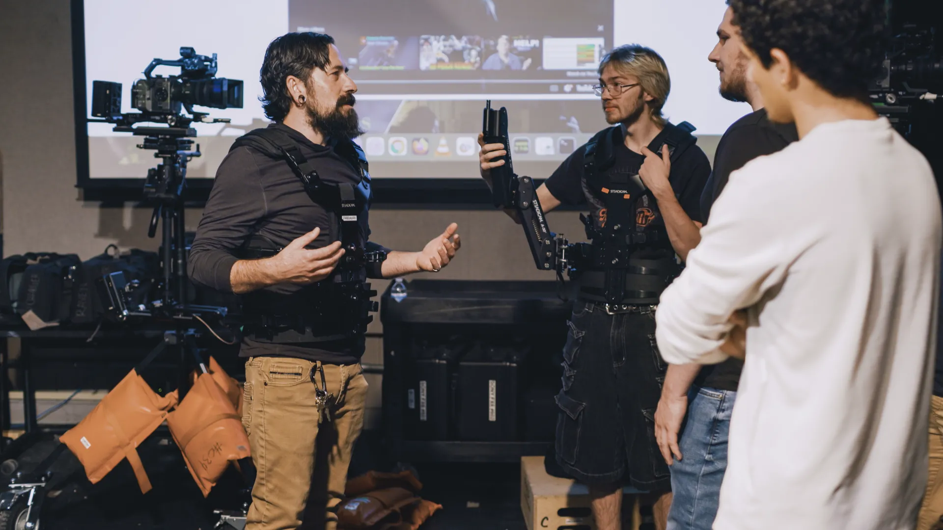 Christian with students