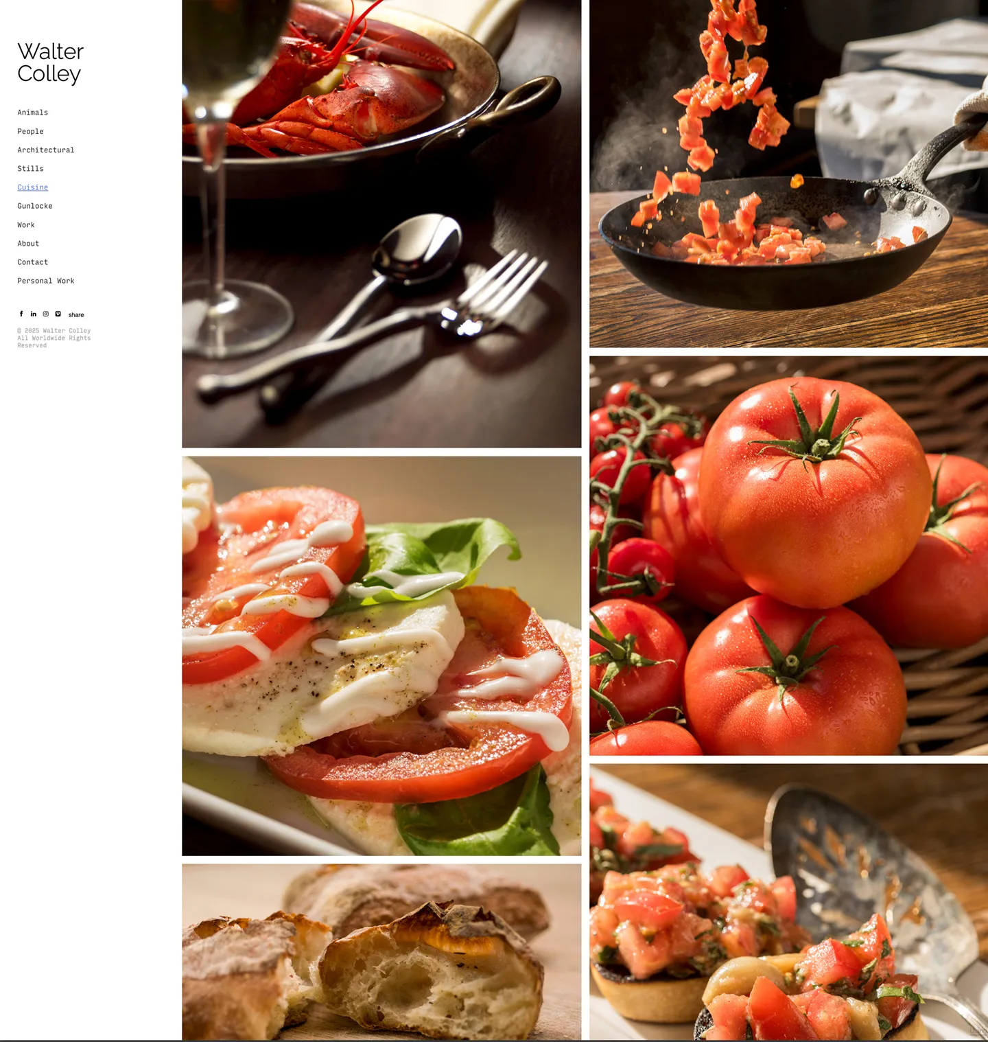 Screen grab of a webpage containing photos of food.