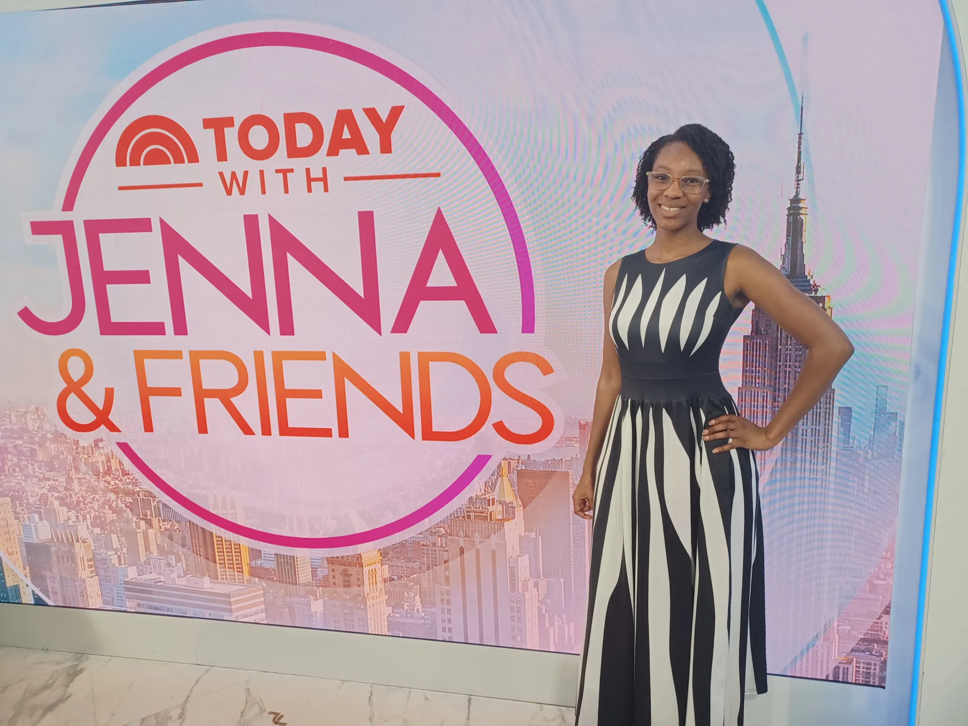 Janelle Harris on set