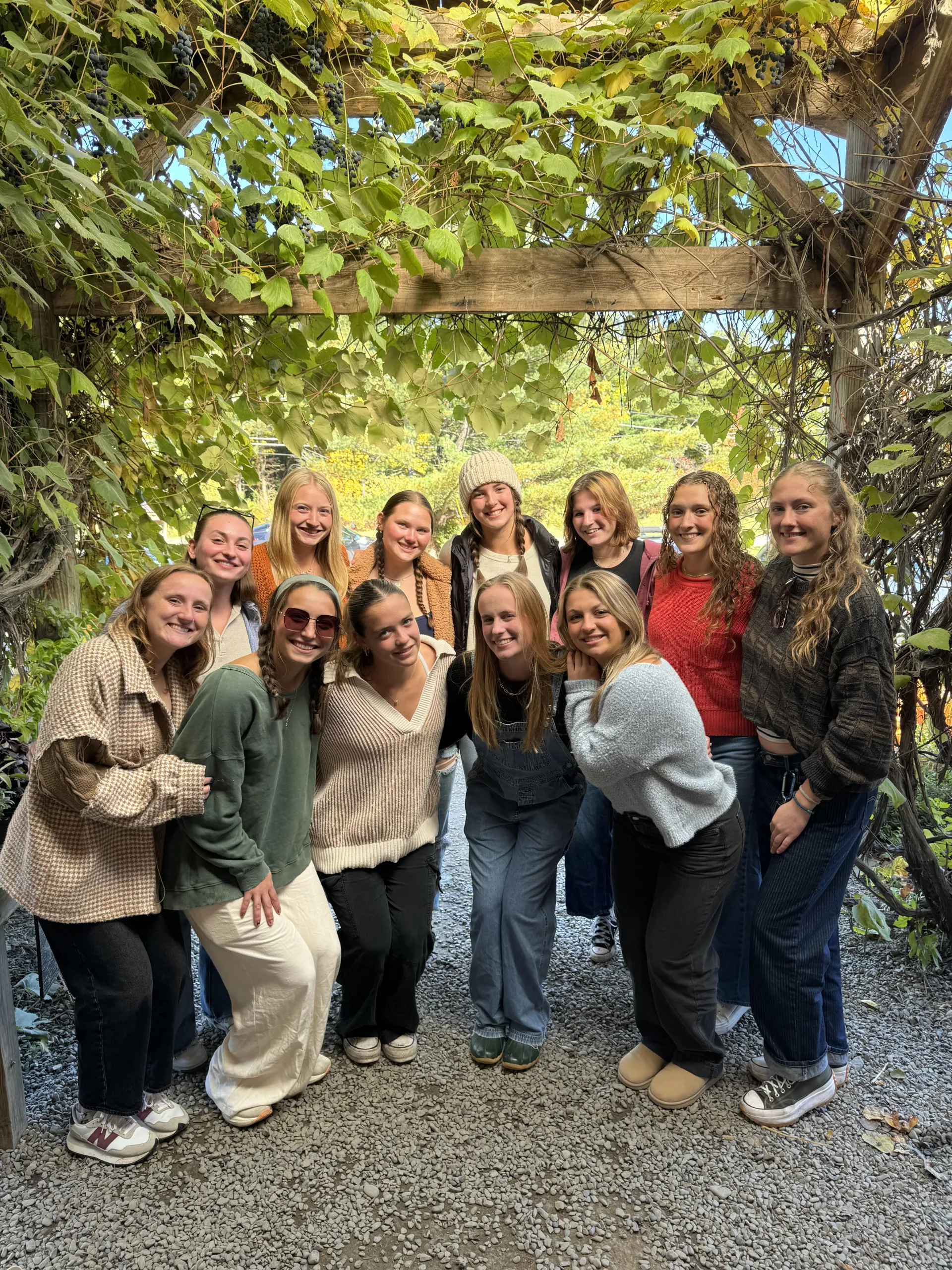 Caroline and her team, enjoying time off the field.