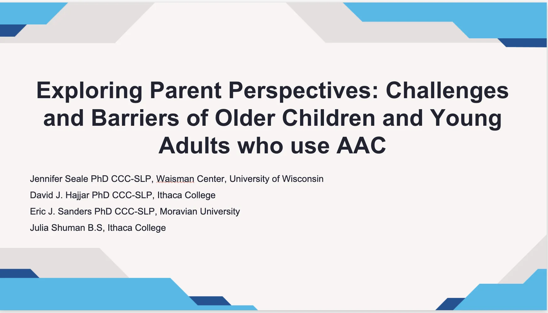 The visual shows a title slide from the ASHA 2023 presentation. 