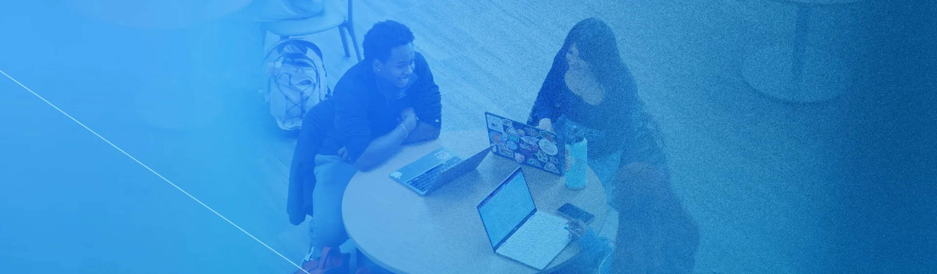Students around a table