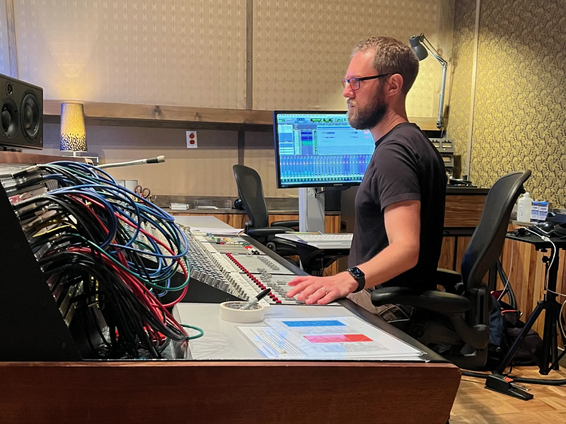 Man sitting at a recording console
