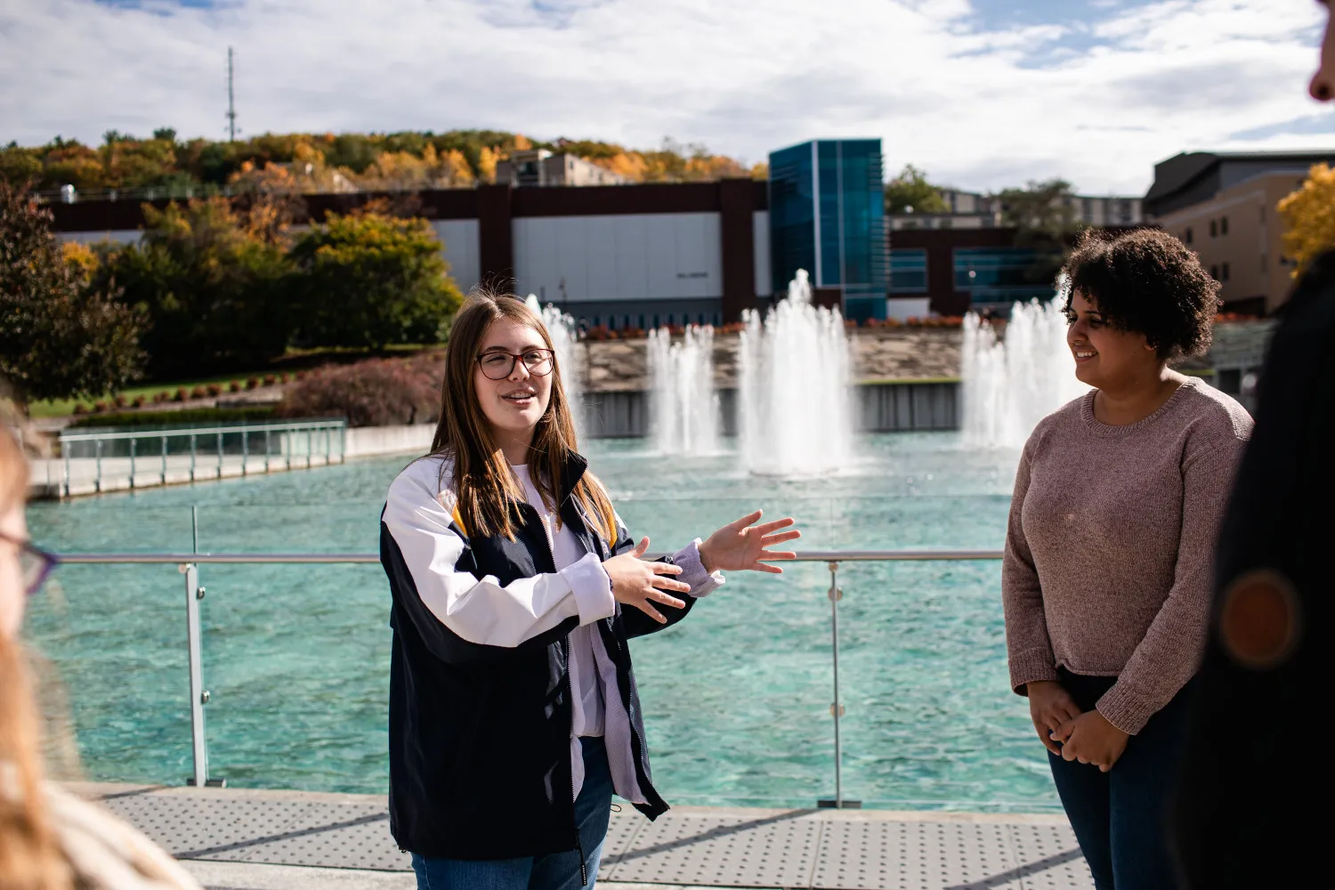Student giving a campus tour