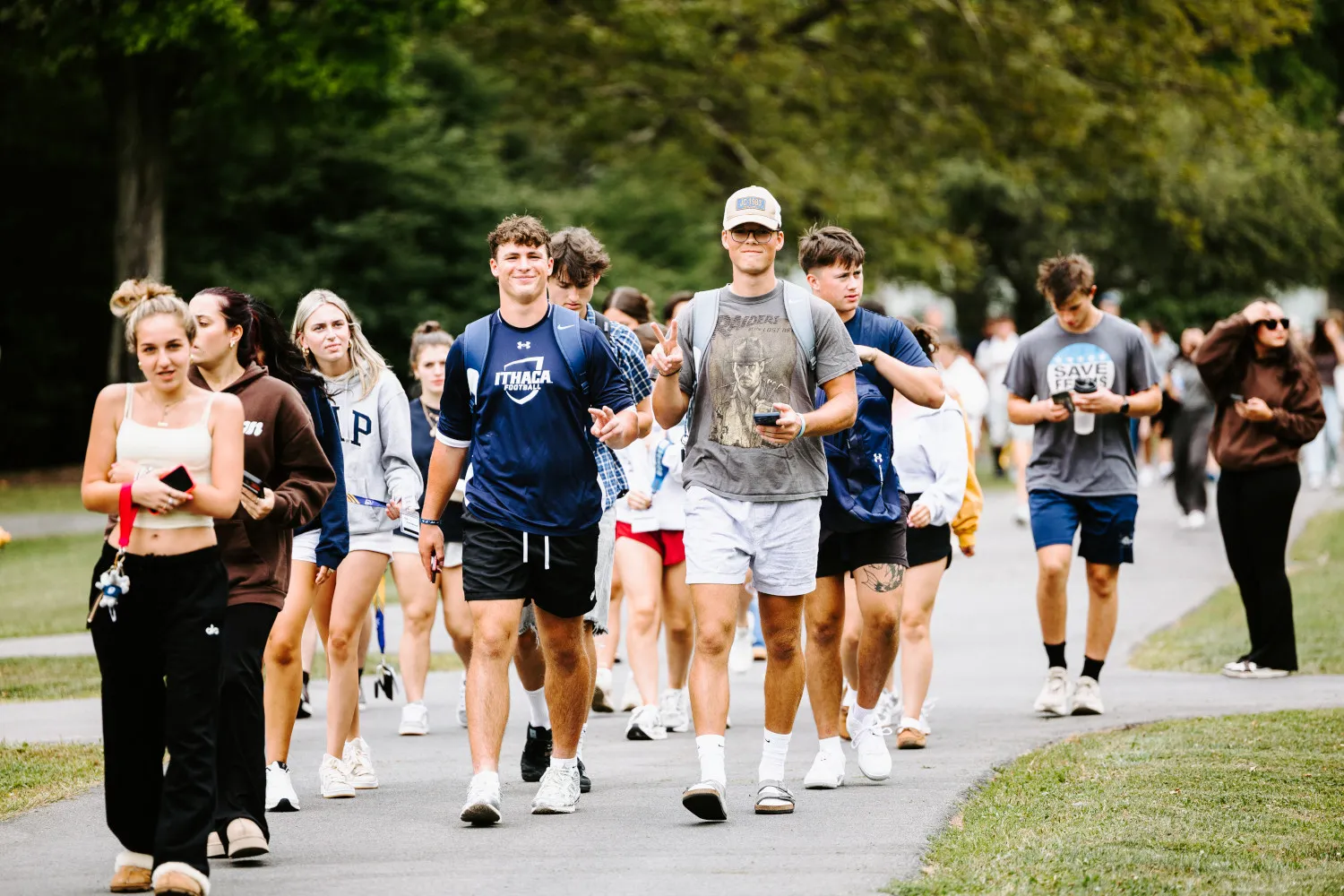 Students exploring the campus they'll call home with Orientation leaders