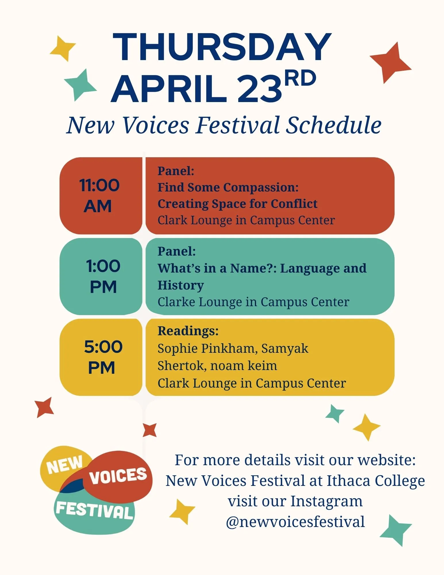 Thursday Festival Schedule