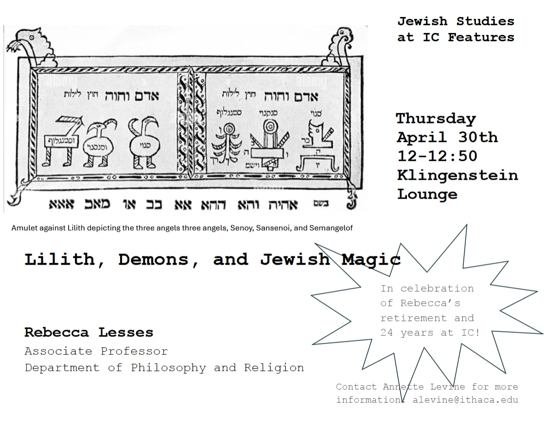 Poster for Jewish Studies event on April 30th