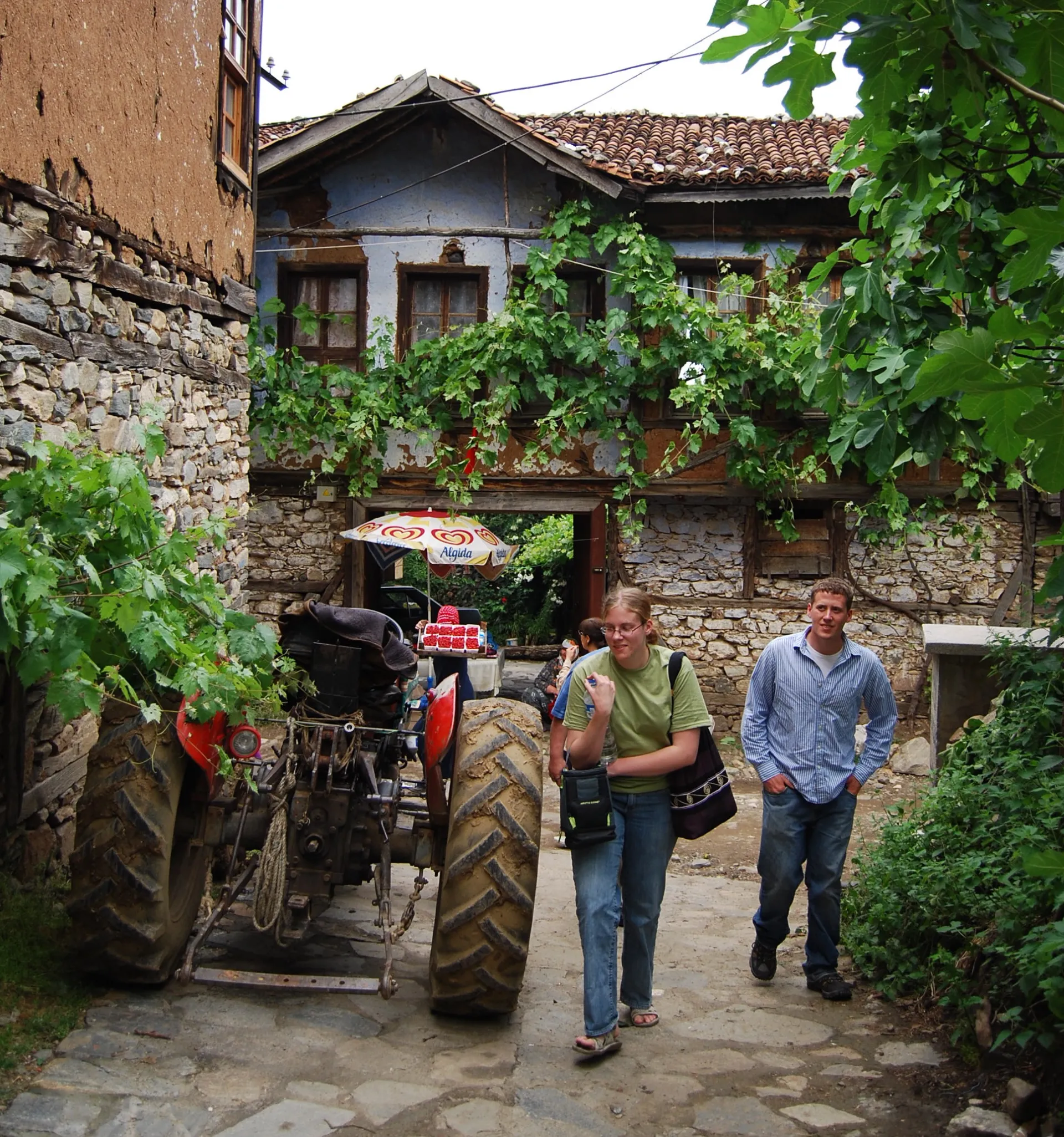 Students Walking in Turkish Village