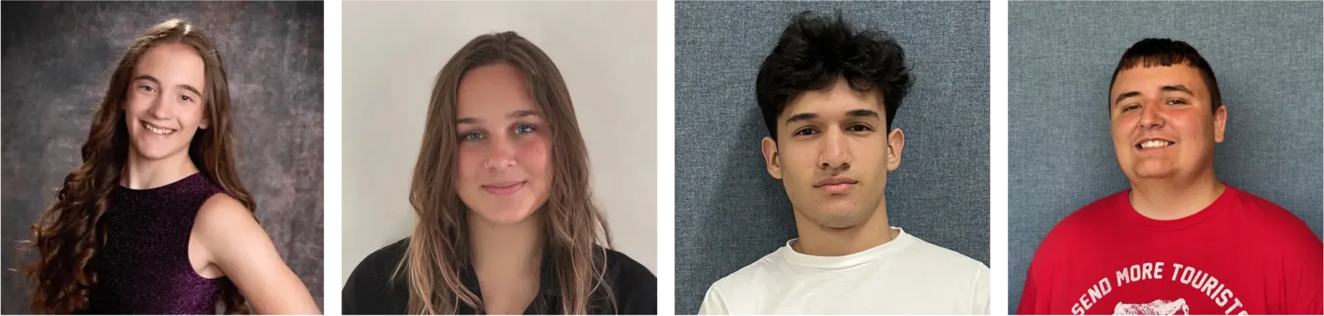 Student awardees: Lillian Schick '28, Maya Fanti '28, Christopher Frazier '29, Xander MacKenzie '28