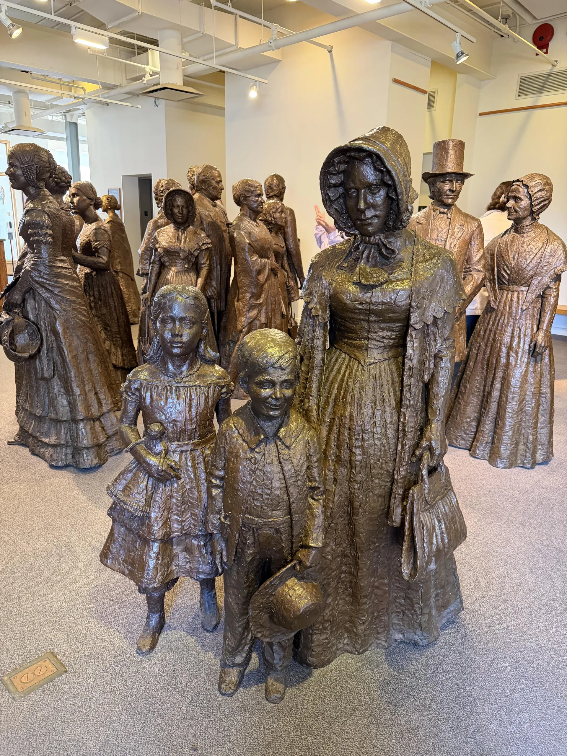 Image of bronze sculpture of women at Women's Rights National Historical Park