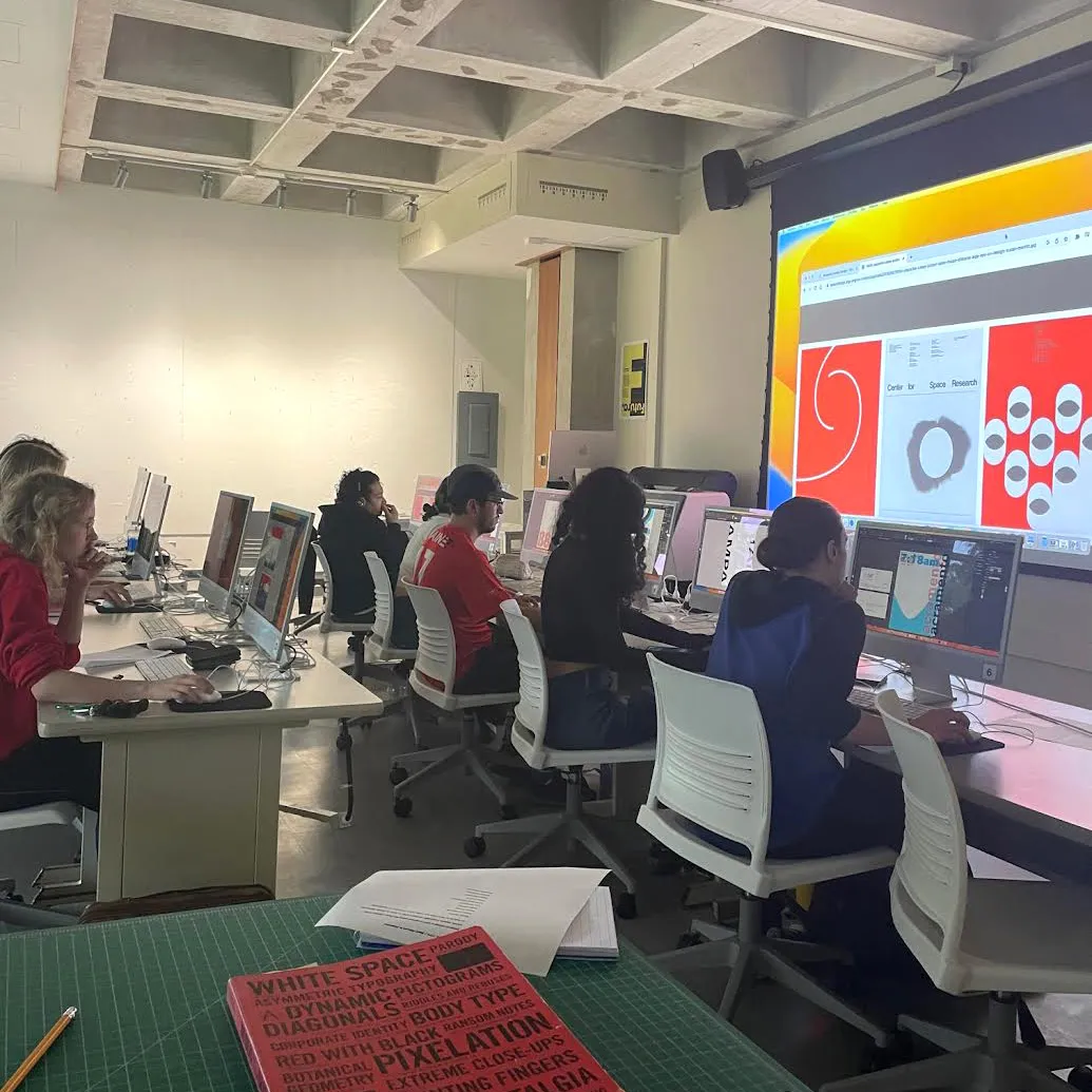 students working in the digital design lab at Ithaca College