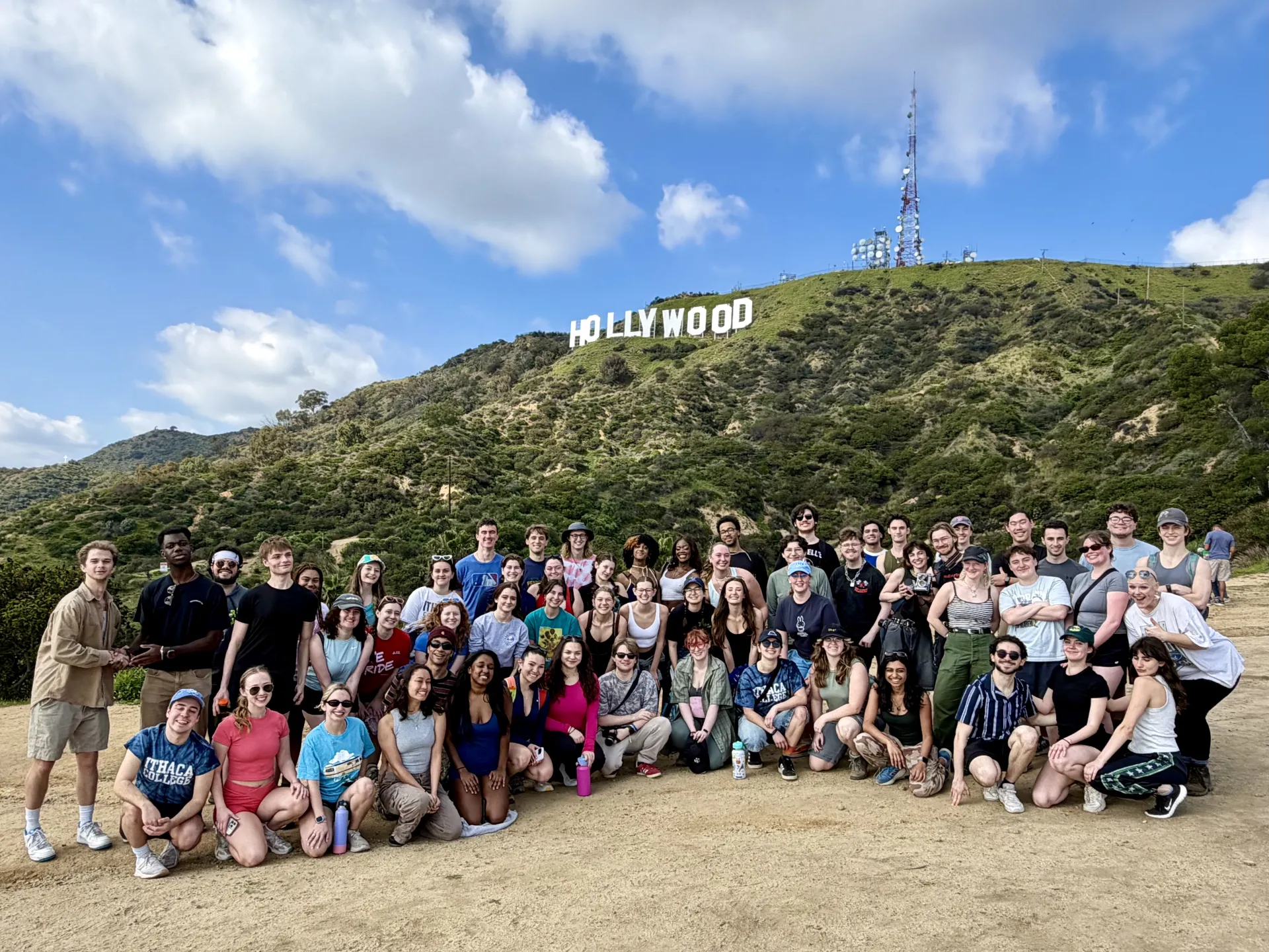 ICLA Spring 2026 students hike to the Hollywood sign.
