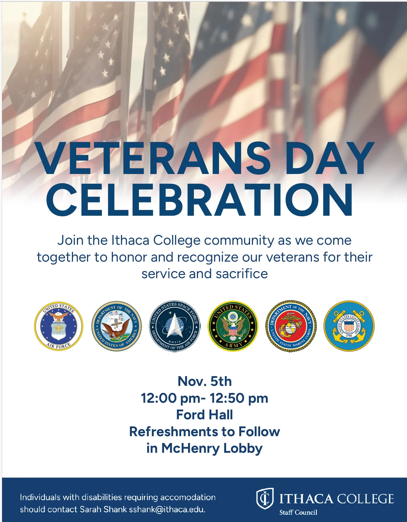 veterans day poster with flags