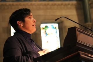 President Shirley M. Collado speaks at the Soup and Hope event