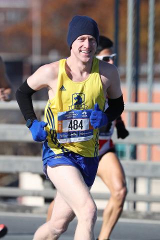 Man running in marathon