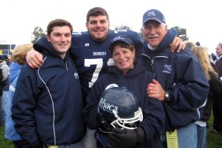family with a football helmet