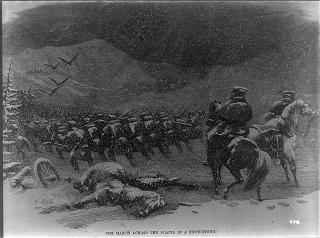 troops marching toward Utah Territory in 1858