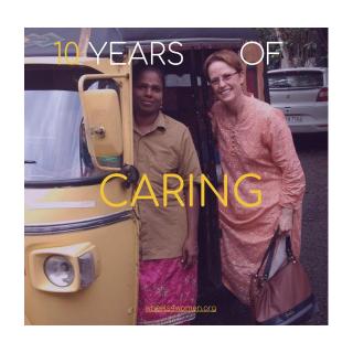 two women with an auto rickshaw