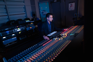 michael caporizzo in the recording studio