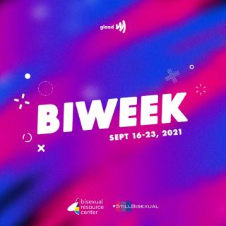 white text Bi Week Sept 16-23, 2021 on a field of purple, pink and blue