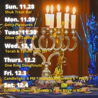 Hanukkah Nightly Schedule 