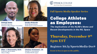 Flyer for College Athletes As Employees Panel