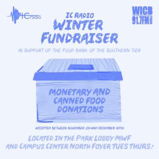 IC Radio Winter Fundraiser - Accepting Canned Goods and Money Donations for Food Bank of the Southern Tier