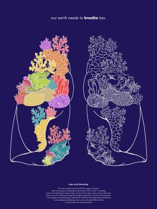 Picture of two lungs and coral