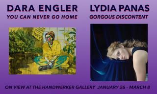 sample of Dara Engler and Lydia Panas artwork for show opening on January 26 - March 8