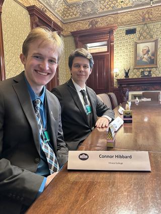 Connor Hibbard ’23 and Andy Tell ’23 in the White House
