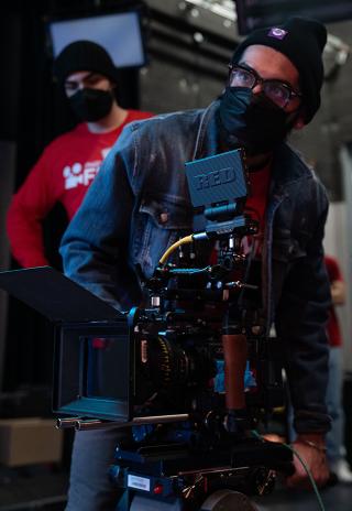 Student using a RED Camera